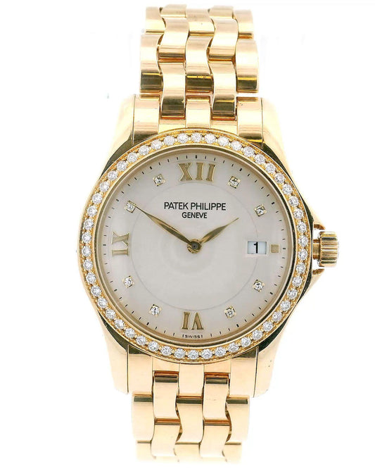 Patek Philippe Calatrava 18k Yellow Gold Diamond Ladies Watch 4906-101J