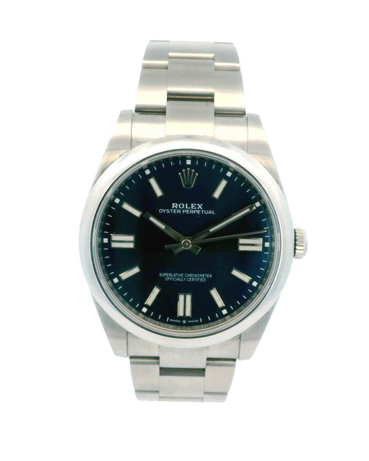 Rolex OP 124300 Blue Dial Mens Watch Box & Papers