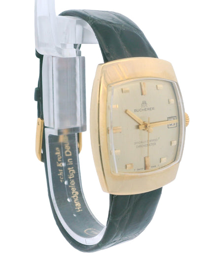 Bucherer 18k Yellow Gold Cushion Automatic Watch
