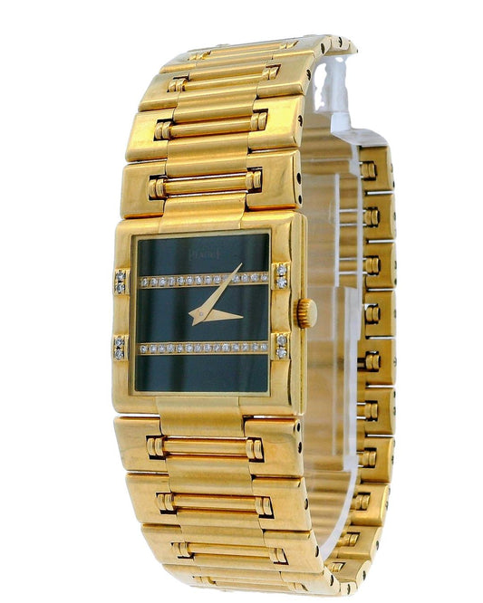 Piaget Dancer 80327K81 18K Gold Onyx Diamond Dial Quartz Watch