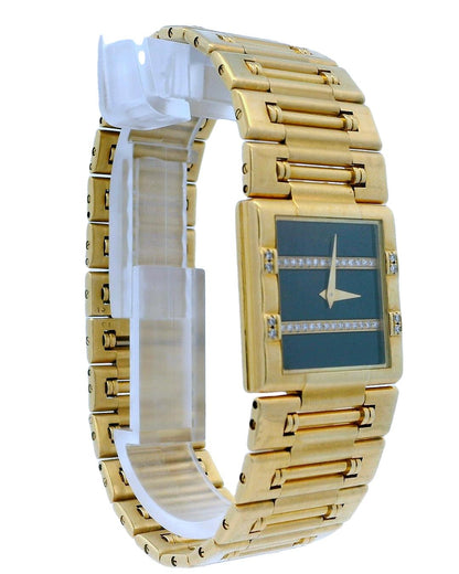 Piaget Dancer 80327K81 18K Gold Onyx Diamond Dial Quartz Watch