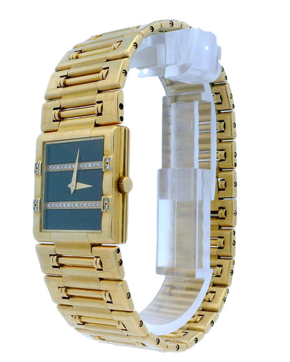 Piaget Dancer 80327K81 18K Gold Onyx Diamond Dial Quartz Watch