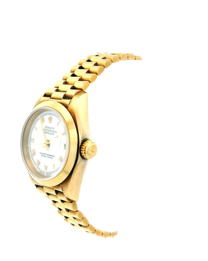 Rolex Datejust 69168 18K Yellow Gold white Dial Ladies Watch.
