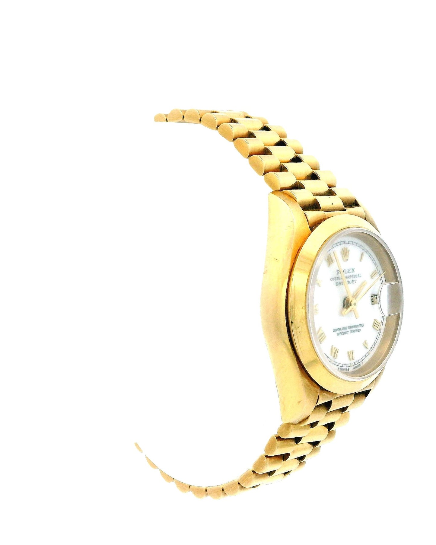 Rolex Datejust 69168 18K Yellow Gold white Dial Ladies Watch.