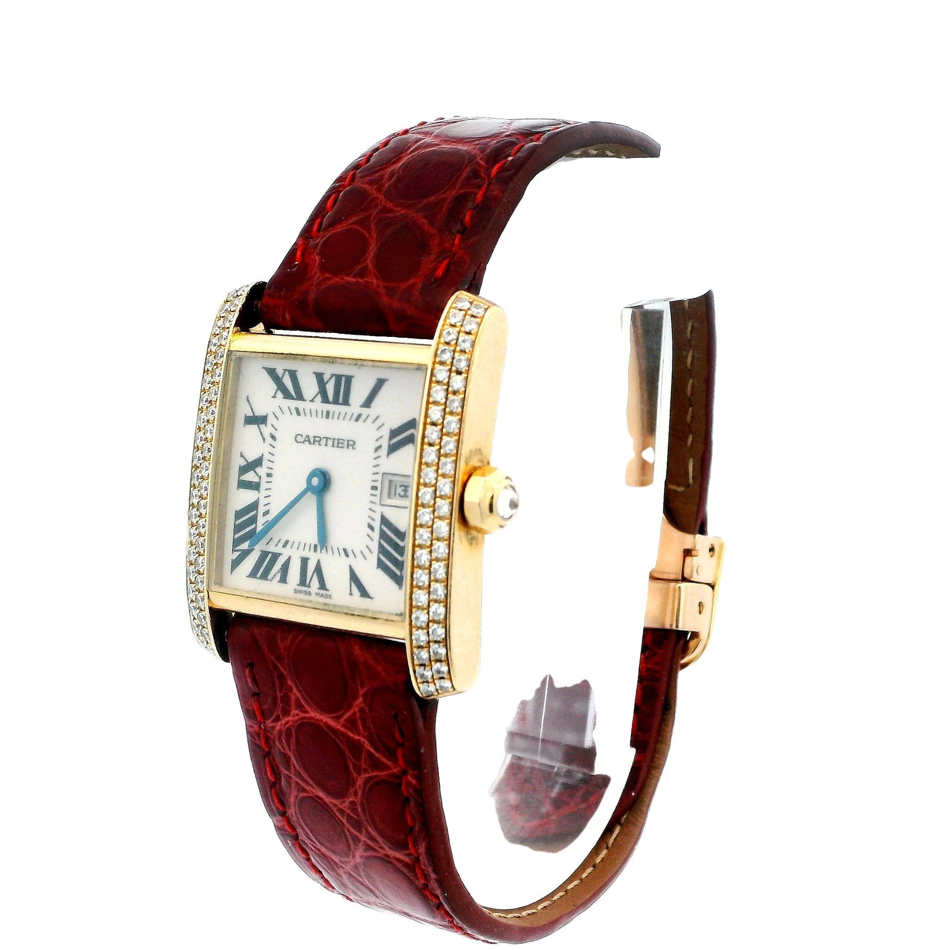 Cartier Tank Francaise  WE101751 18k Yellow Gold & Diamond Bezel