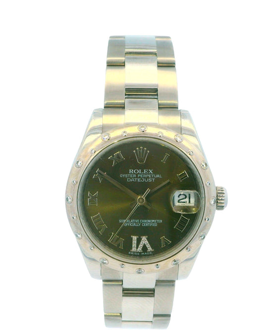 Rolex Datejust 278344RBR Diamond Bezel Midsize Ladies Watch