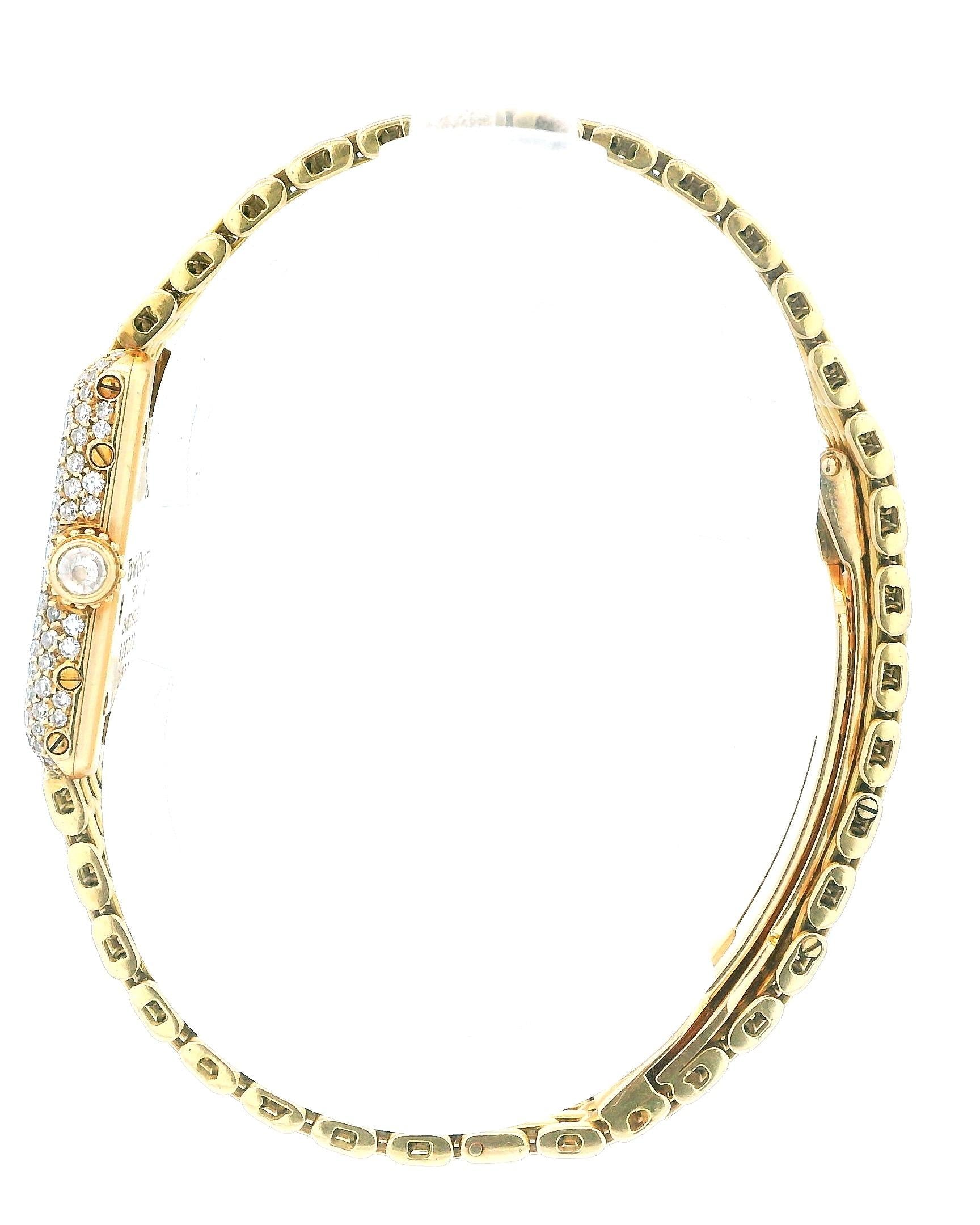 Cartier Tank Paris Mini 0630 18K Yellow Gold Factory Diamond Bezel Quartz Ladies
