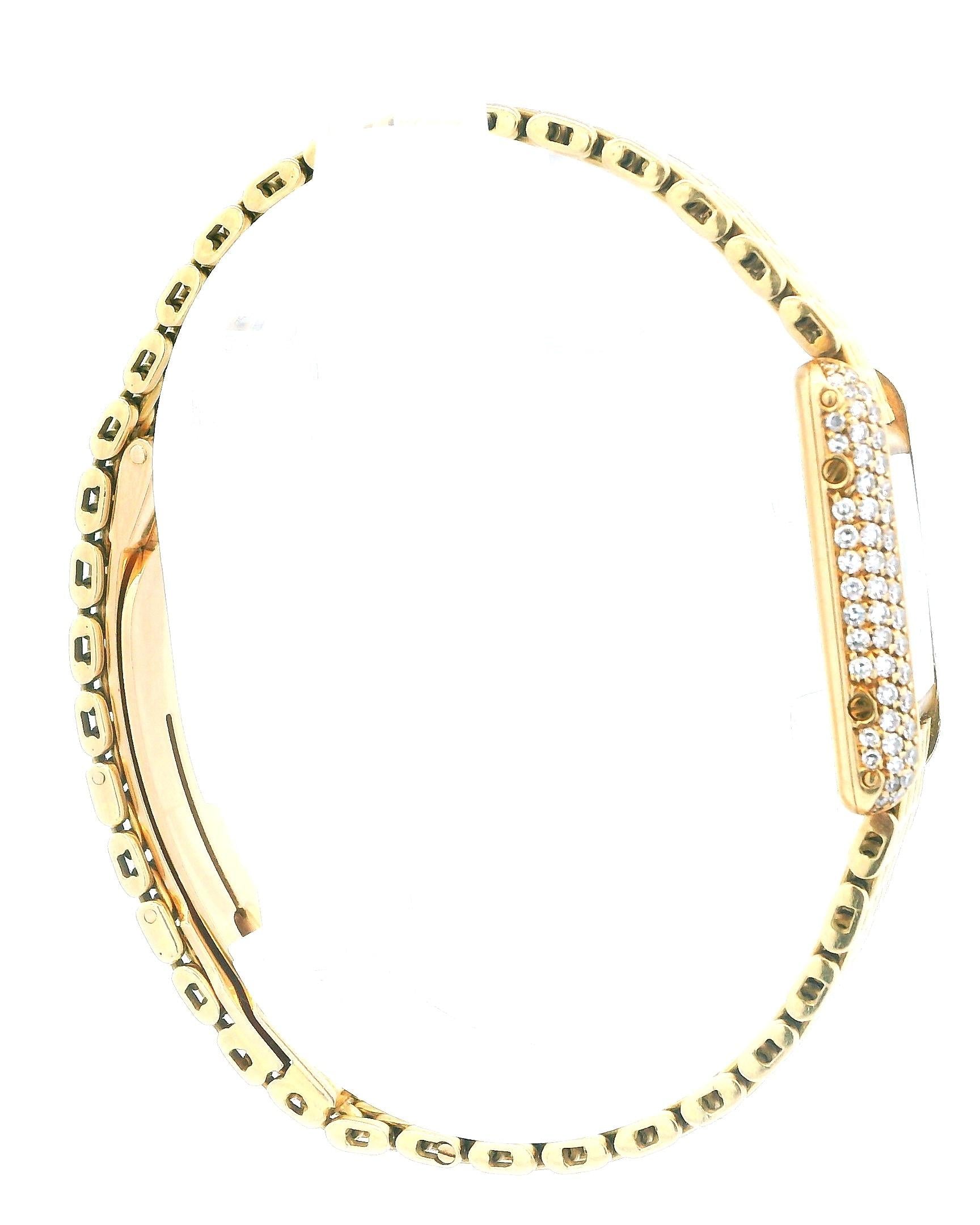 Cartier Tank Paris Mini 0630 18K Yellow Gold Factory Diamond Bezel Quartz Ladies