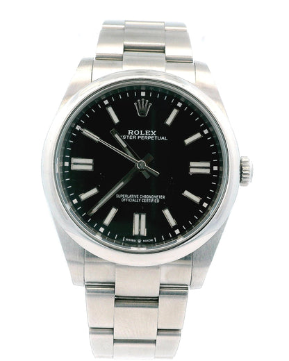 Rolex Oyster Perpetual 124300 Black Dial Mens Watch Box & Papers