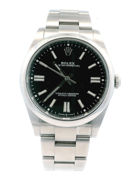 Rolex Oyster Perpetual 124300 Black Dial Mens Watch Box & Papers