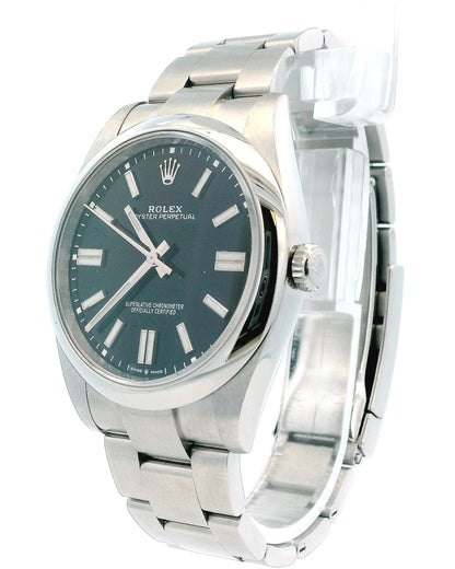 Rolex Oyster Perpetual 124300 Black Dial Mens Watch Box & Papers