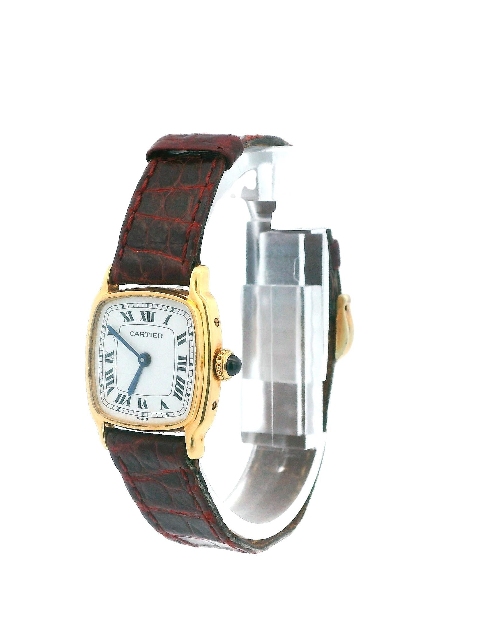Cartier Paris 7825 18K  Yellow Gold Mechanical Vintage Watch