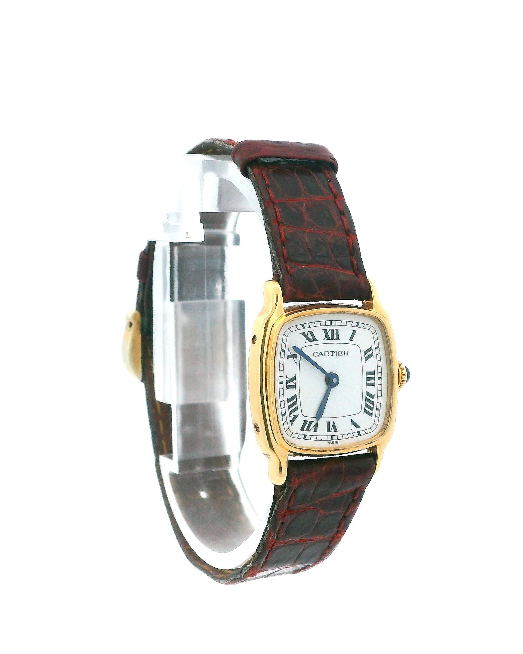 Cartier Paris 7825 18K  Yellow Gold Mechanical Vintage Watch