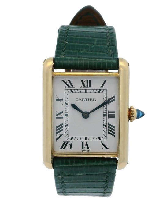 Cartier Tank 18k Yellow Gold by Cartier NY in 1980's sign by Bueche Girod