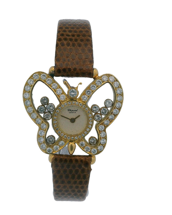 Chopard Happy Diamonds Happy Butterfly 18K Yellow Gold Ladies Watch