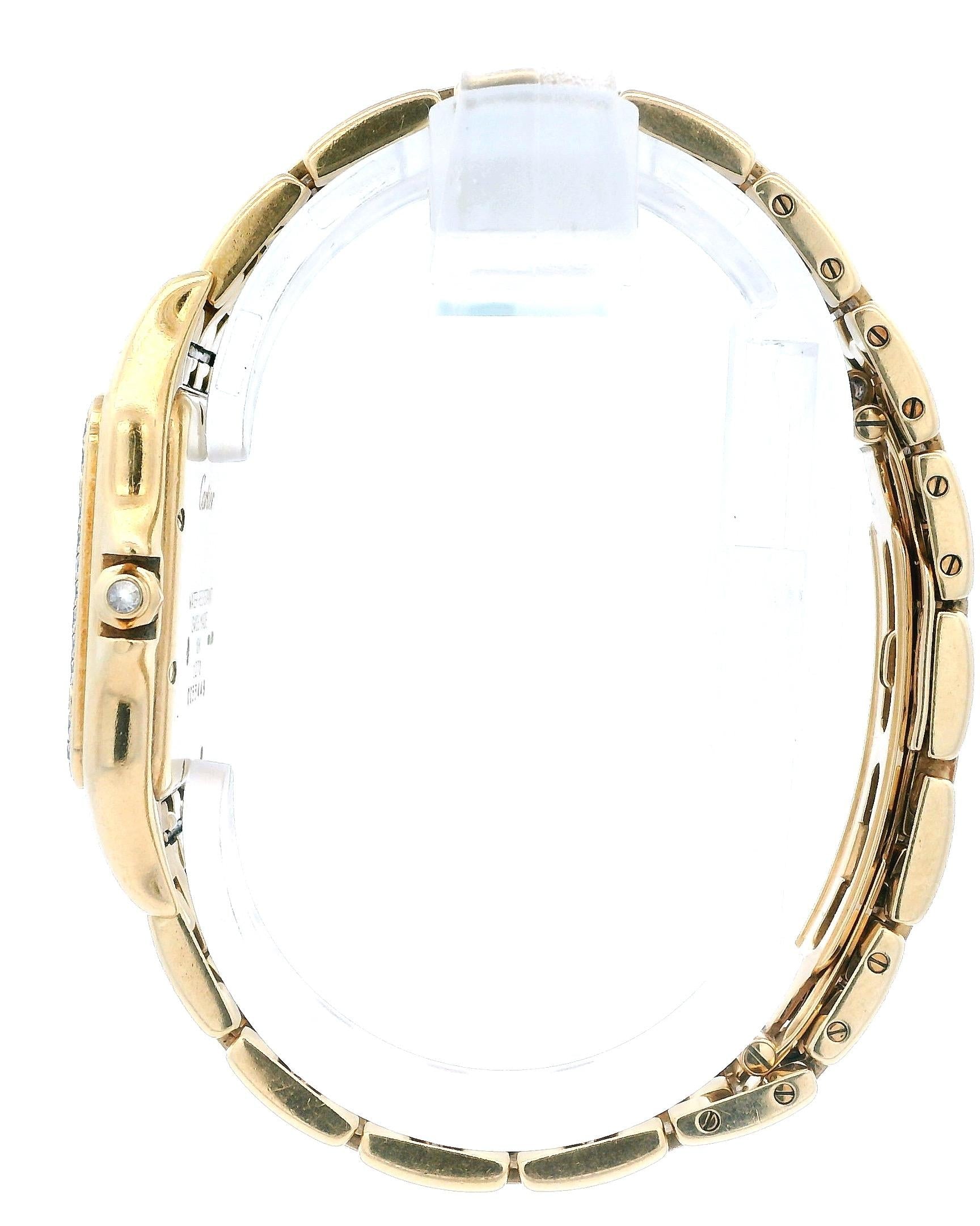 Cartier Panthere WF4037B9 Large 18K Yellow Gold Diamond Bezel Watch