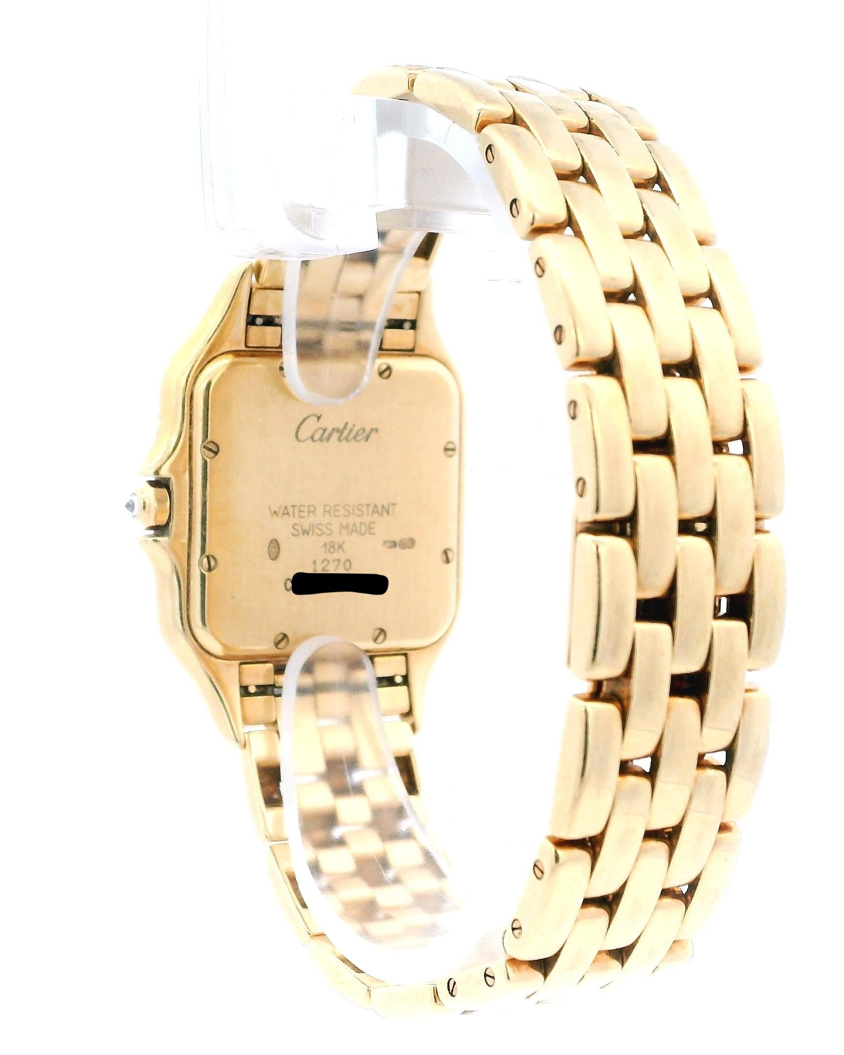 Cartier Panthere WF4037B9 Large 18K Yellow Gold Diamond Bezel Watch