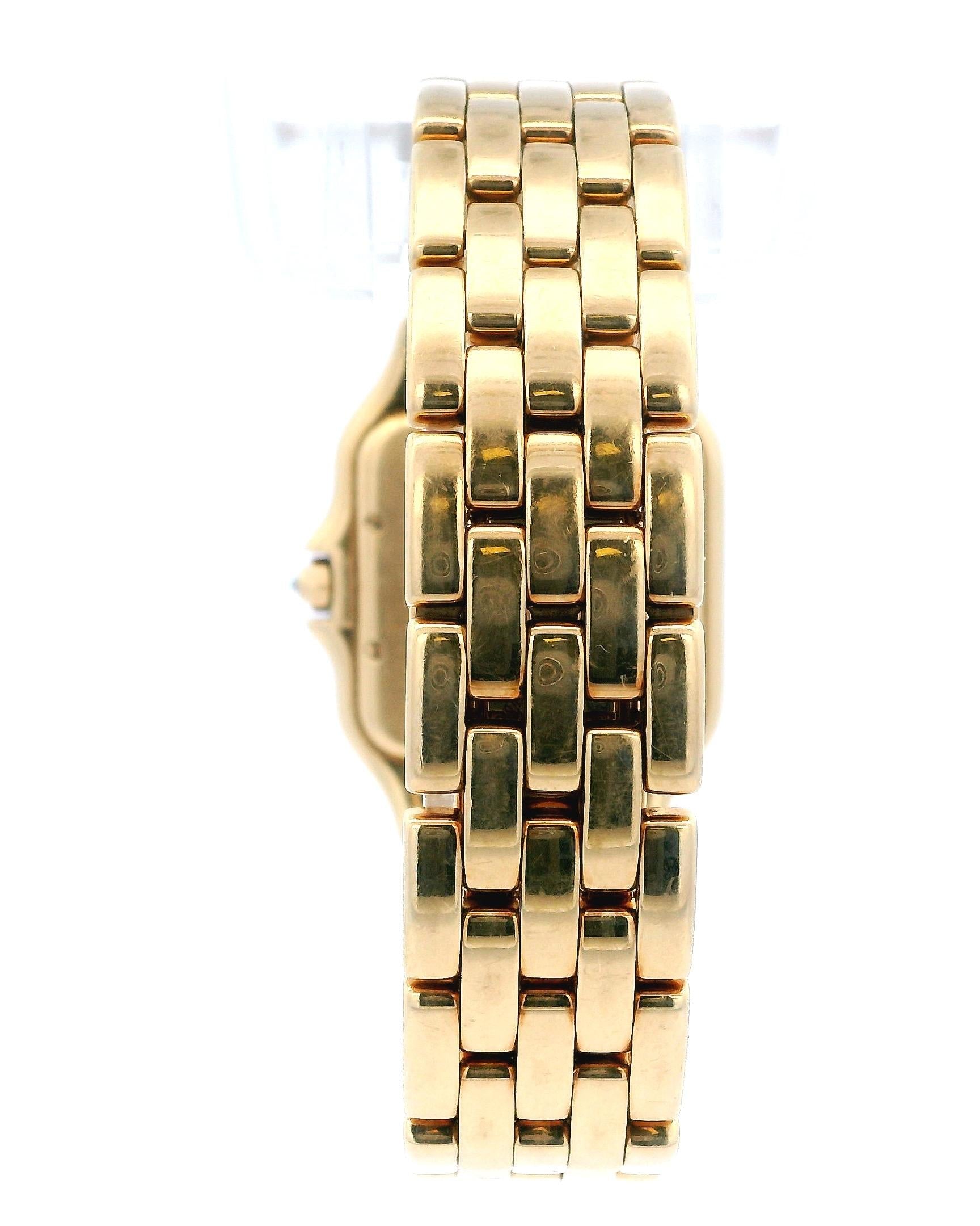 Cartier Panthere WF4037B9 Large 18K Yellow Gold Diamond Bezel Watch