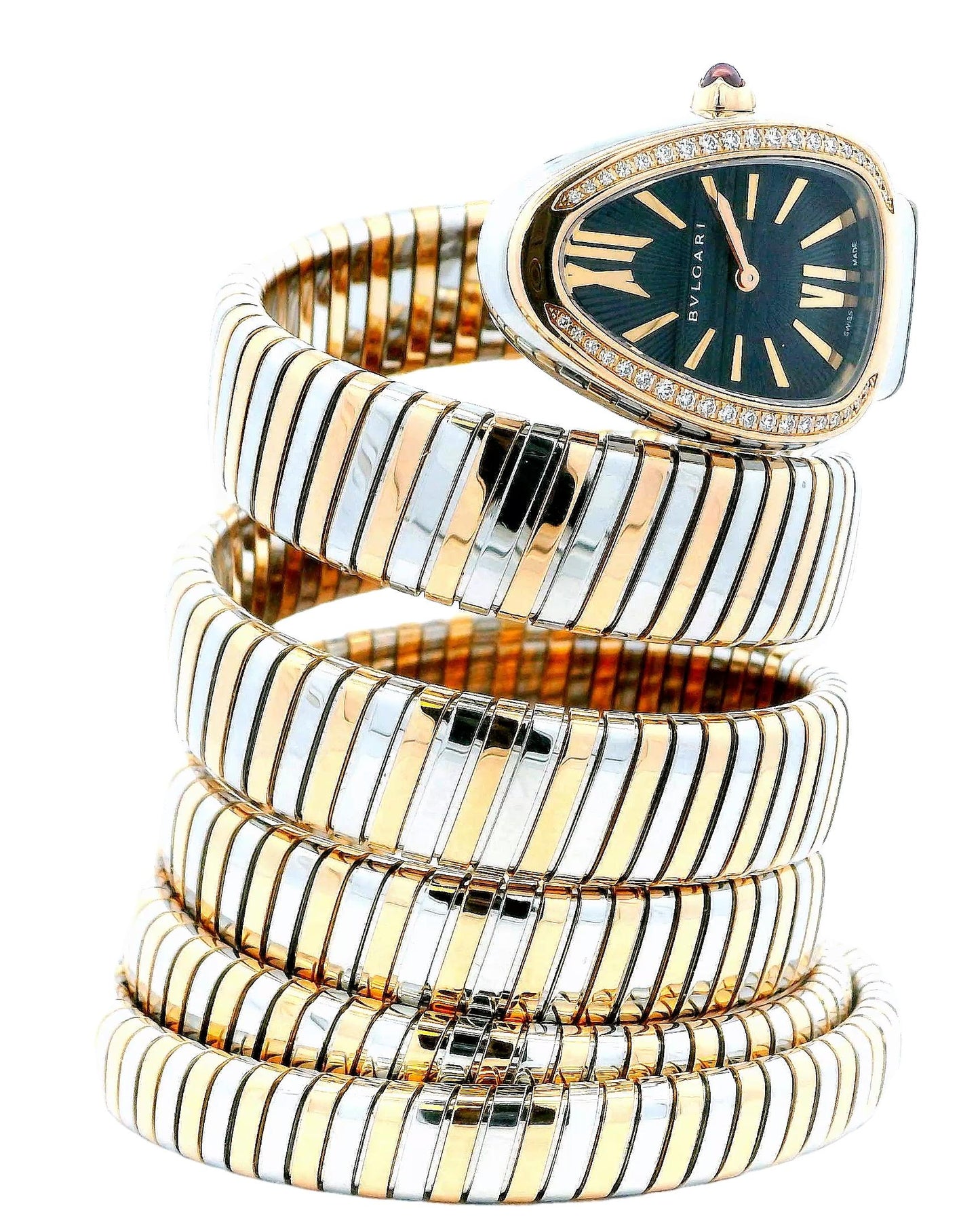 Bvlgari Serpenti SP35SPG Tubogas 6 Wraps Rose Gold & Steel Ladies Watch