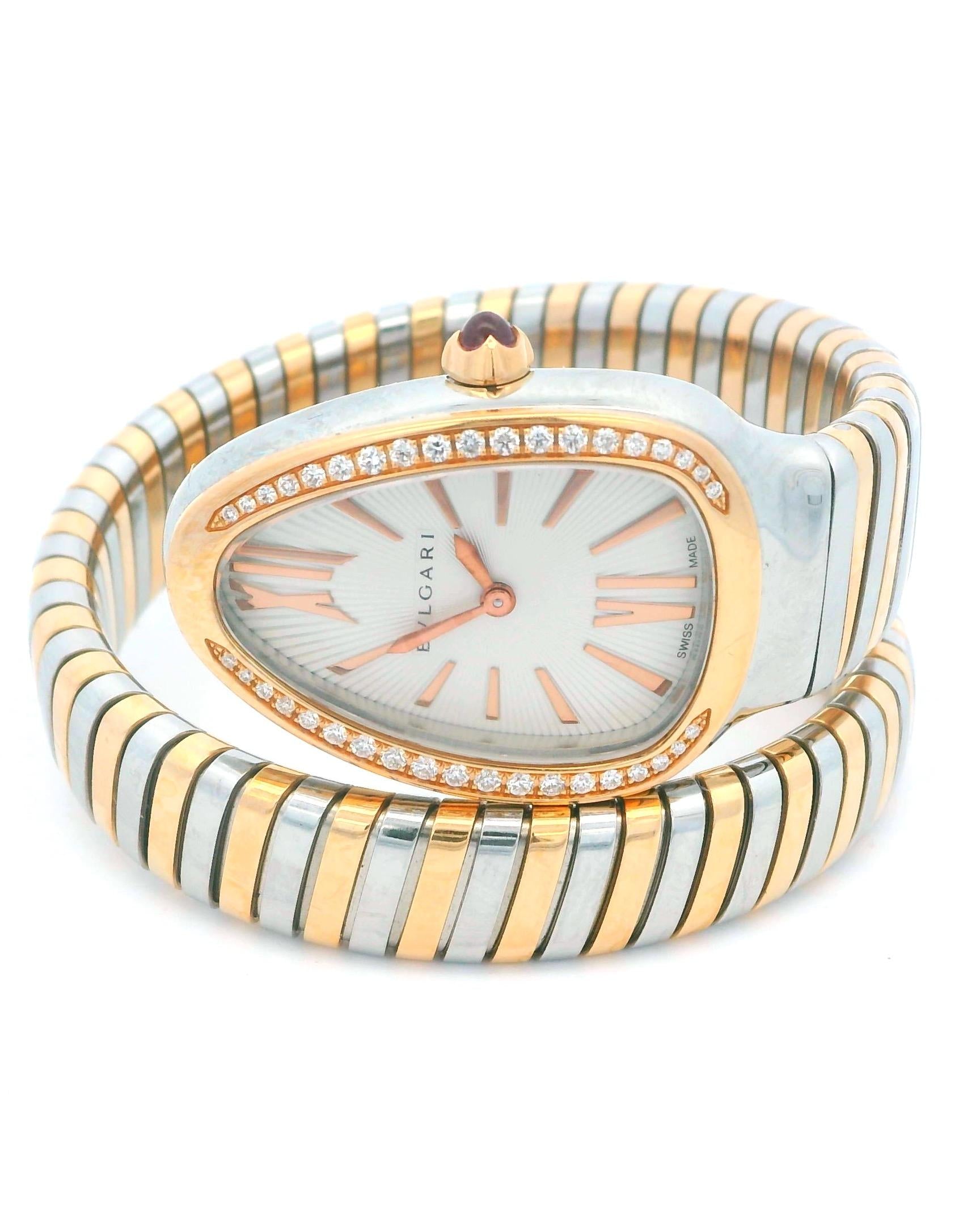 Bvlgari Serpenti SP35SPG Tubogas Rose Gold & Steel Ladies Watch