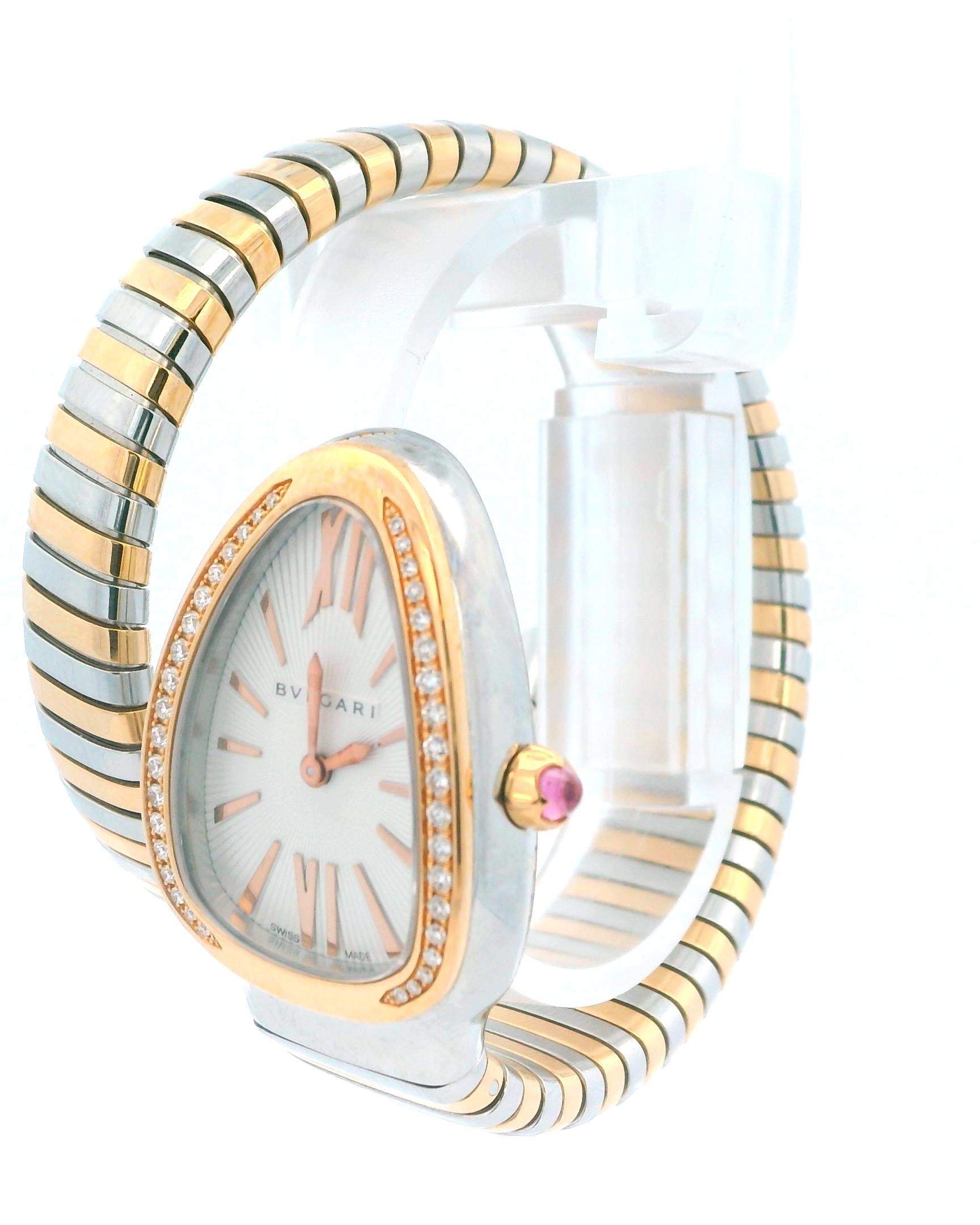 Bvlgari Serpenti SP35SPG Tubogas Rose Gold & Steel Ladies Watch