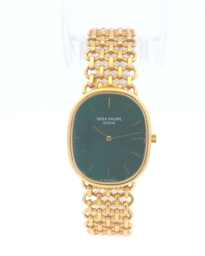 Patek Philippe Ellipse 3778/2 18K Yellow Gold Blue Dial Mesh Bracelet Watch