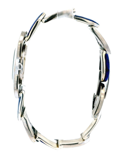 Vintage Rolex Lapis & White Gold U-Link Shape Custom Bracelet  Watch