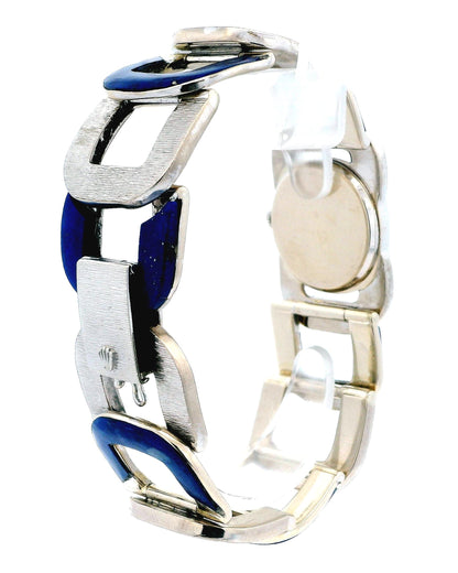 Vintage Rolex Lapis & White Gold U-Link Shape Custom Bracelet  Watch