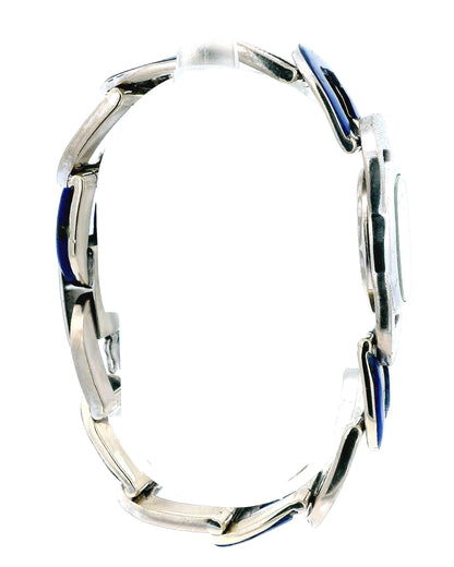 Vintage Rolex Lapis & White Gold U-Link Shape Custom Bracelet  Watch