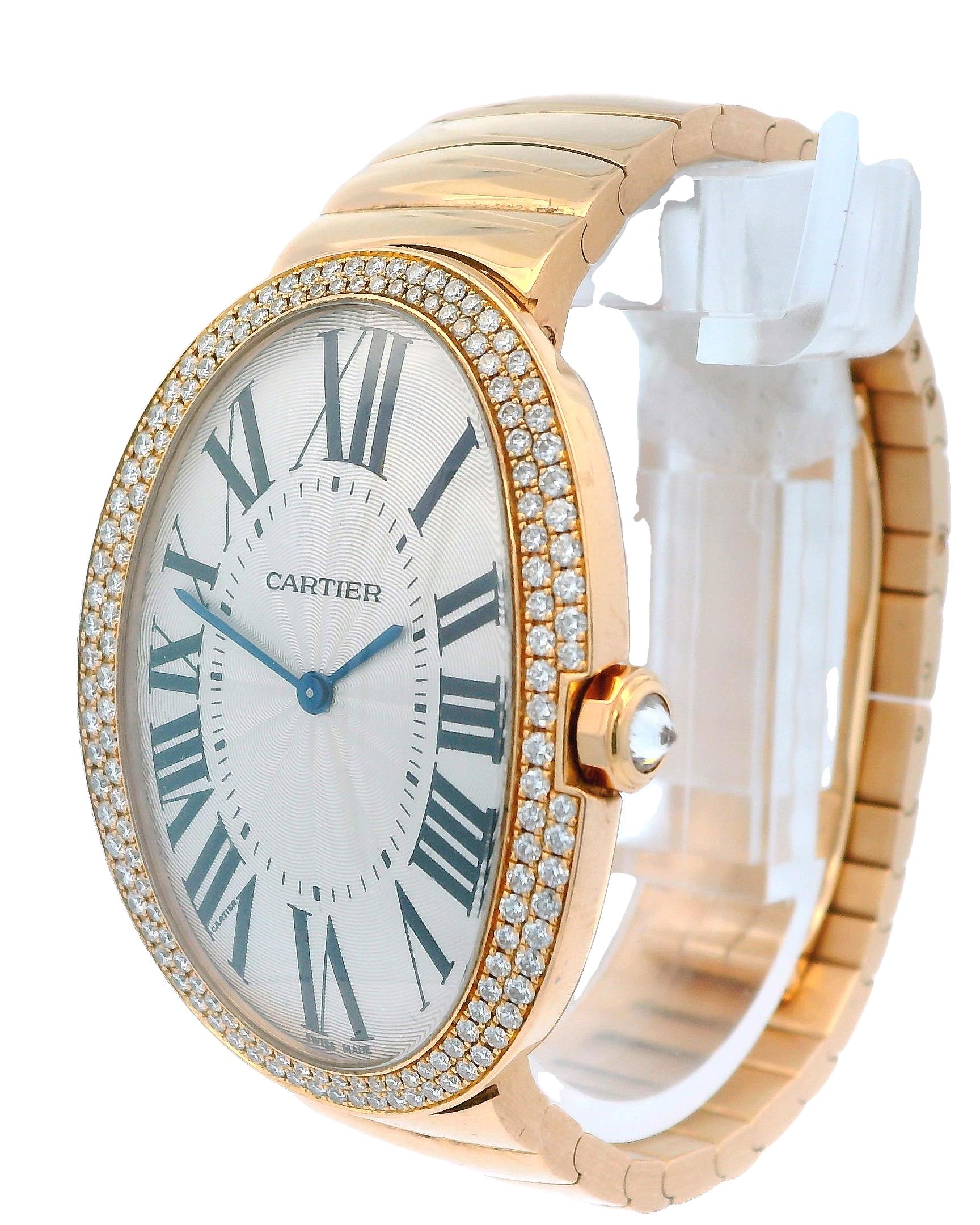 Cartier Baignoire Large WB520003 Diamond 18K Rose W/Box & Papers