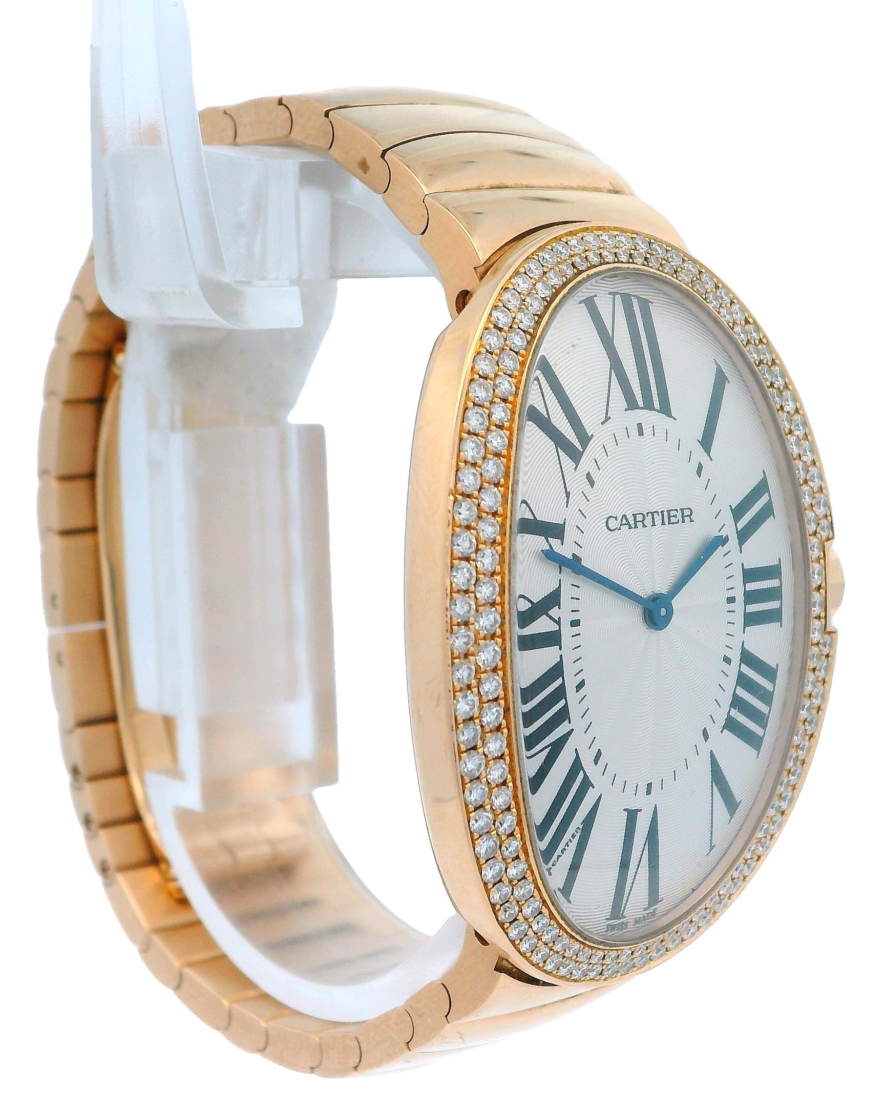 Cartier Baignoire Large WB520003 Diamond 18K Rose W/Box & Papers