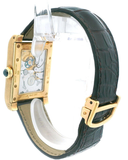 Cartier Tank a Vis W1534251 18K Yellow Gold Two-Time Zone Mechanical Watch