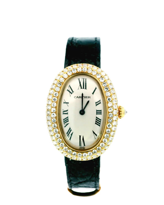 Cartier Baignoire 1950 Diamond Case & Bezel Ladies Watch