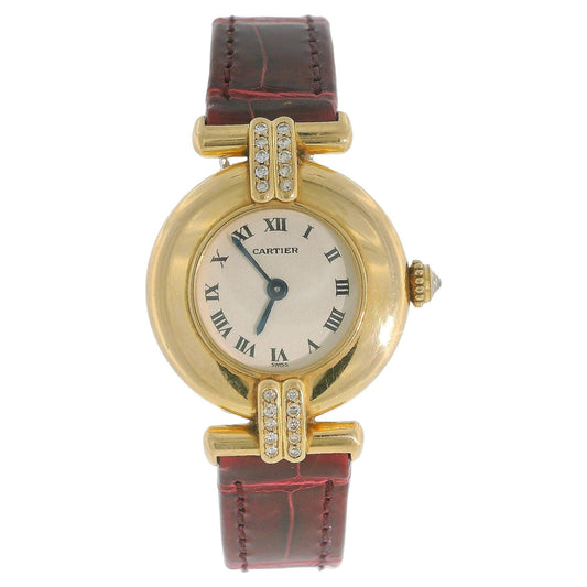Cartier Paris Rivoli 18k Yellow Gold Diamond Lugs & Deployment Buckle Watch
