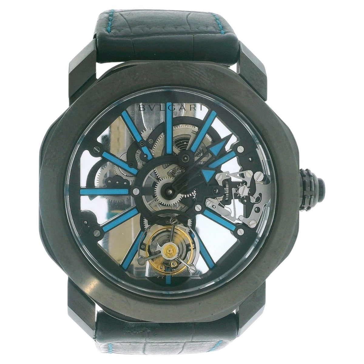 BULGARI OCTO BG044TTBSK TOURBILLON SAPPHIRE W/Service Document