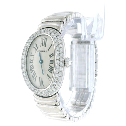 Cartier Baignoire WB5097L2 18K White Gold Diamond Casque D'or Box & Papares