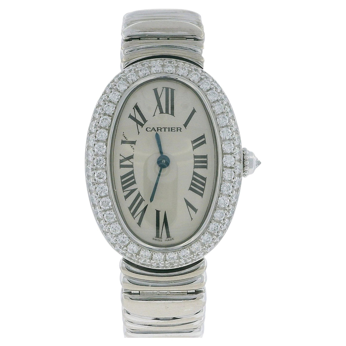 Cartier Baignoire WB5097L2 18K White Gold Diamond Casque D'or Box & Papares