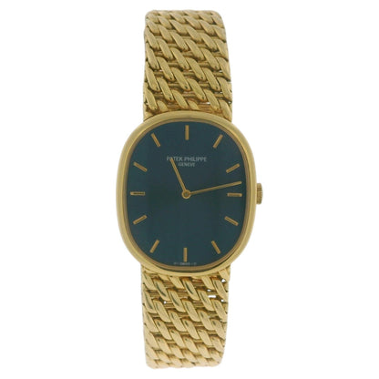 Patek Philippe 3848/17 Golden Ellipse 18k Yellow Gold Blue Dial Watch