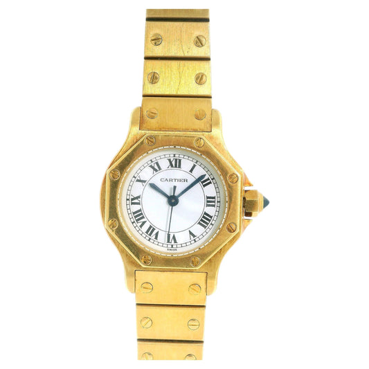 Cartier Santos 09060 Octagon 18k Yellow Gold Watch