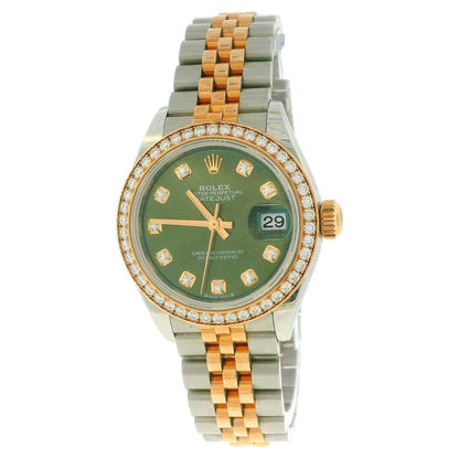 Rolex Datejust 279381RBR Green Diamond Dial Ladies Watch Box & Papers-2024