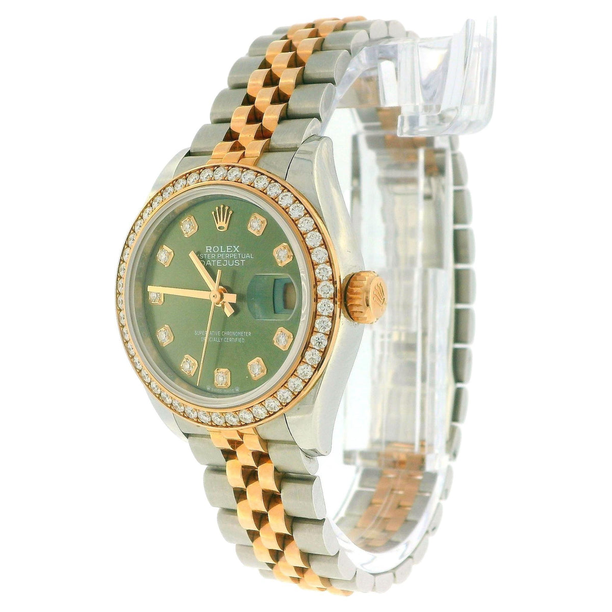 Rolex Datejust 279381RBR Green Diamond Dial Ladies Watch Box & Papers-2024