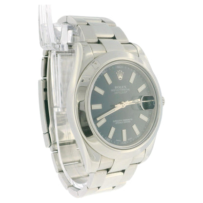 Rolex Datejust II 116300 41 Steel Blue Dial Mens Watch Box & Card-2012