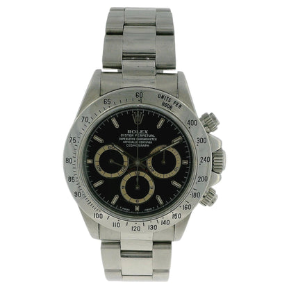 Daytona ZENITH 16520 Patrizzi Black Dial Mens Watch Tag, Box & Open Papers