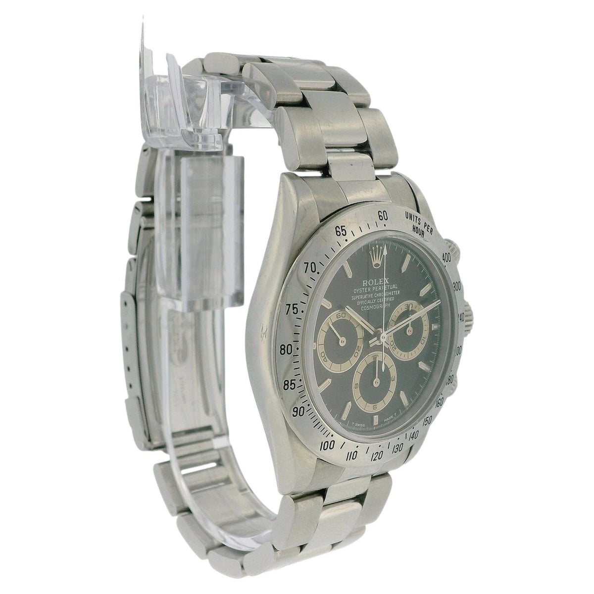 Daytona ZENITH 16520 Patrizzi Black Dial Mens Watch Tag, Box & Open Papers