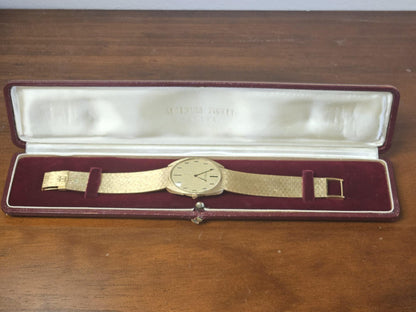 AP Ellipse 18k Brick Bracelet Vertical Dash Markers W/Box(Pre-Owned)