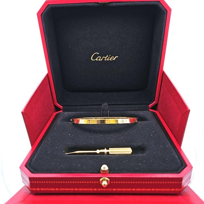 Cartier Love Thin Size 17 Yellow Gold Bracelet With Box