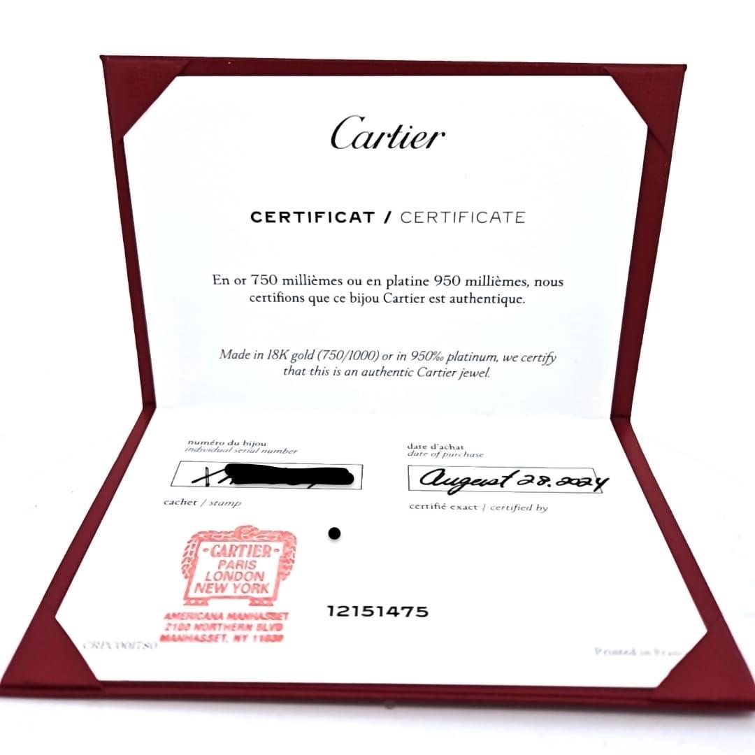 Cartier Love Thin Size 17 Yellow Gold Bracelet With Box & Papers