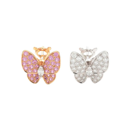 Van Cleef & Arpels Butterfly Stud Earrings 18K White Gold and 18K Rose Gold