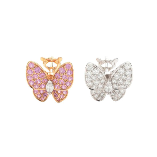 Van Cleef & Arpels Butterfly Stud Earrings 18K White Gold and 18K Rose Gold