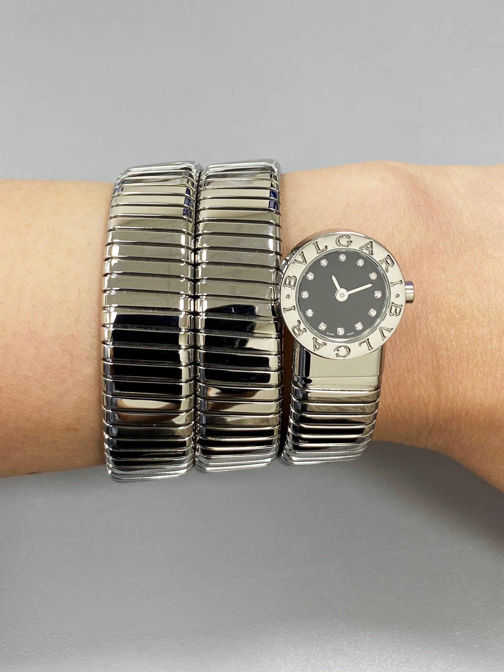Bvlgari Serpenti Tubogas BB191TS Dimond Black Dial Ladies Watch.